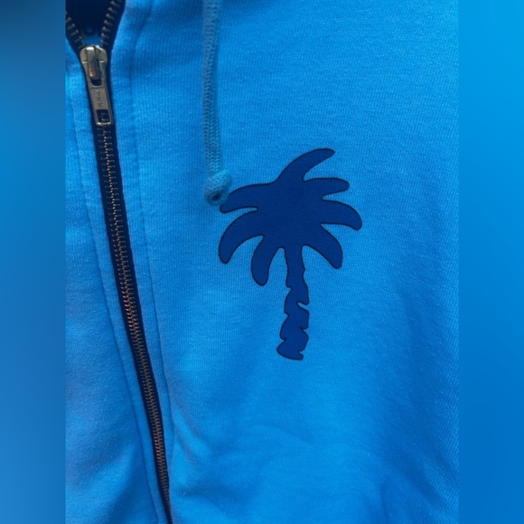 Aviator Palm Tree Festival Zip Up Hoodie In Blue - Picture 6 of 11